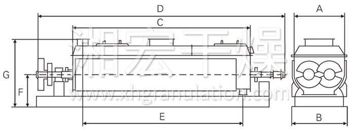 空心槳葉干燥機結(jié)構(gòu)示意圖